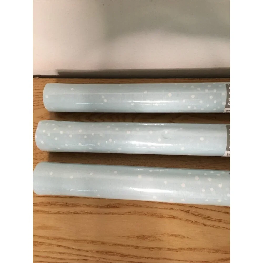 New Spritz 3 Pack One Time Use Table Runners Blue with White Dots Size 16”x80”